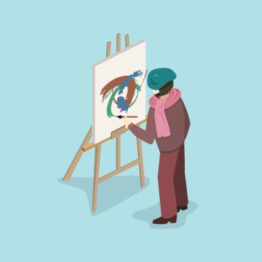 Sanatçı ressam iş başında