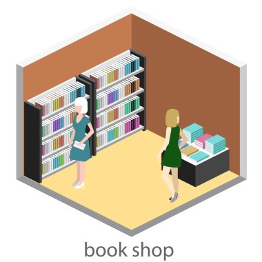Kitap Shop izometrik iç