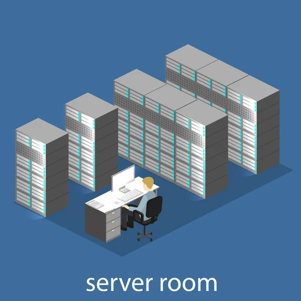 Isometrische serverruimte — Stockvector