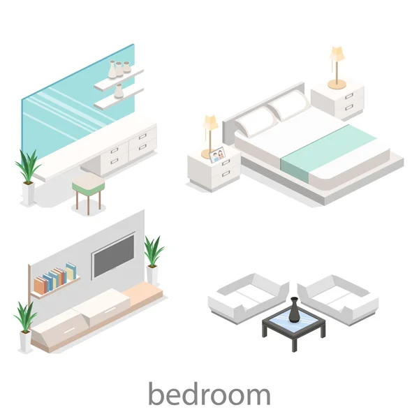 Modernes Schlafzimmer-Design — Stockvektor
