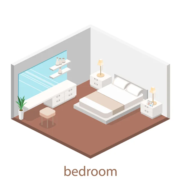 現代的な寝室のデザイン — ストックベクタ