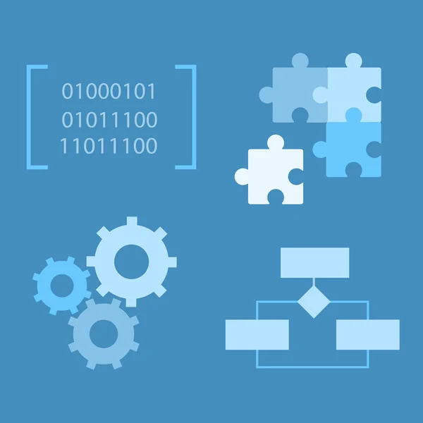 Symbole der Softwareentwicklung — Stockvektor