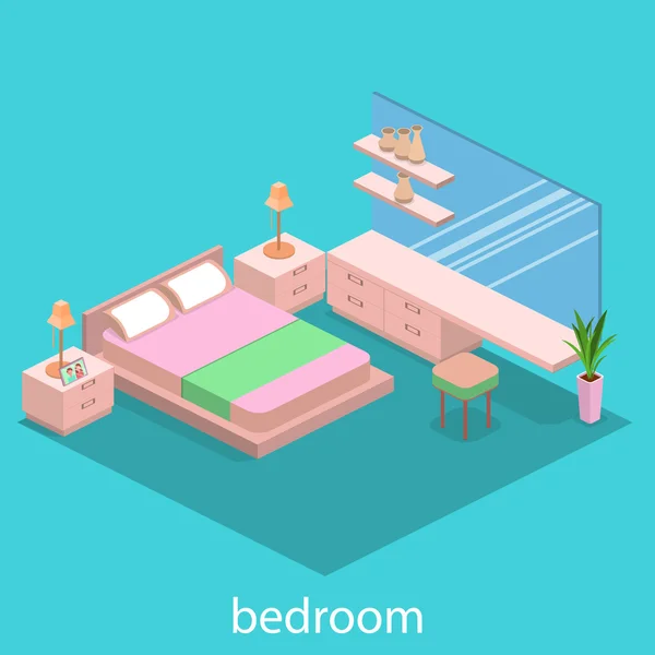 現代的な寝室のデザイン — ストックベクタ