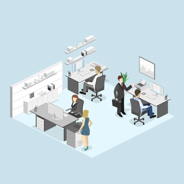 Isometric office interior — Stock Vector