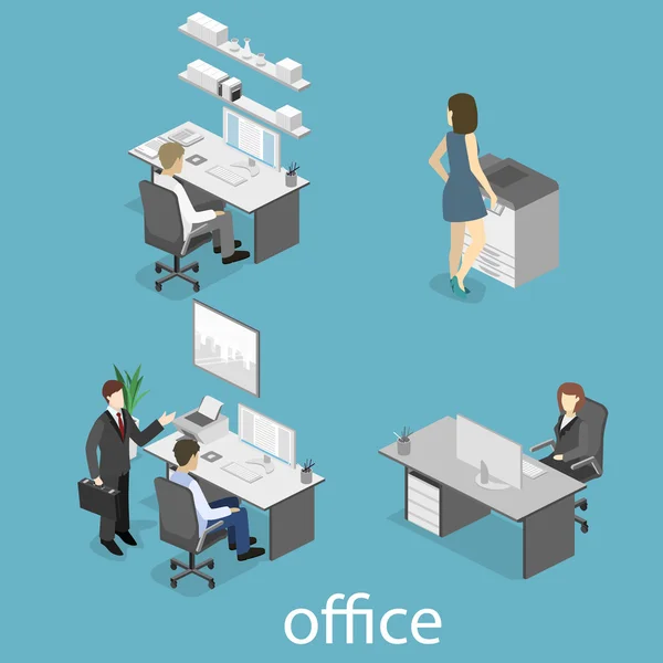 Isometrische Office interieur — Stockvector