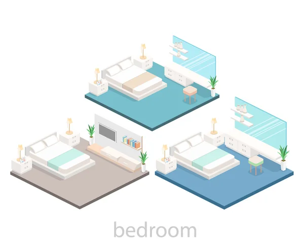 Modern yatak odası tasarımı — Stok Vektör