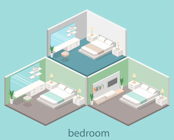 Diseño moderno dormitorio — Vector de stock