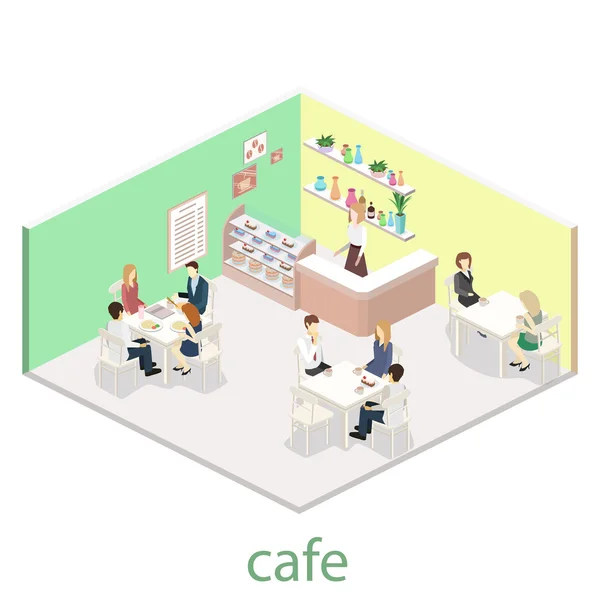 Isometric interior of sweet-shop — Stock Vector