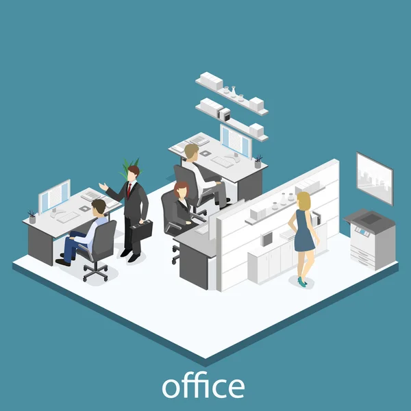 Isometrische Office interieur — Stockvector