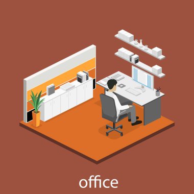 Set of isometric business people clipart