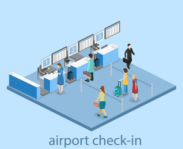 Belső reptéri check-in. — Stock Vector