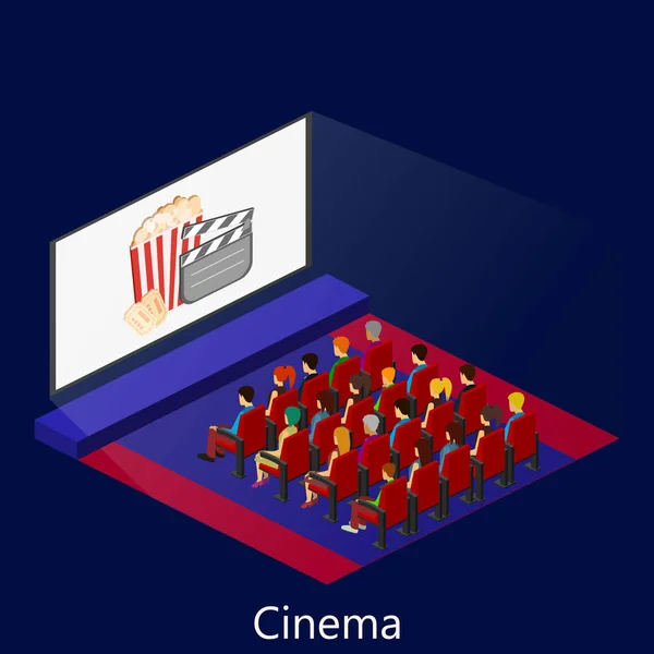 Interior de la sala de cine . — Vector de stock