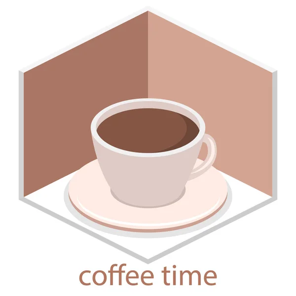 Изометрический интерьер кофейни — стоковый вектор