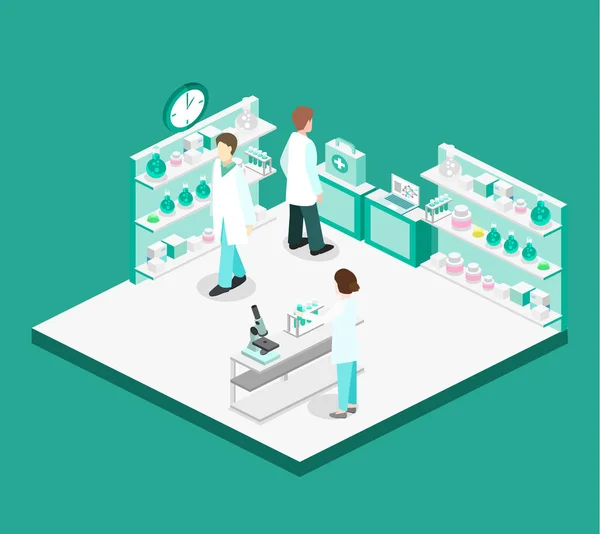 Interior del laboratorio de ciencias — Vector de stock