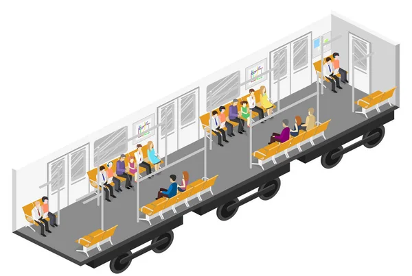Metro metró vonat kocsit — Stock Vector
