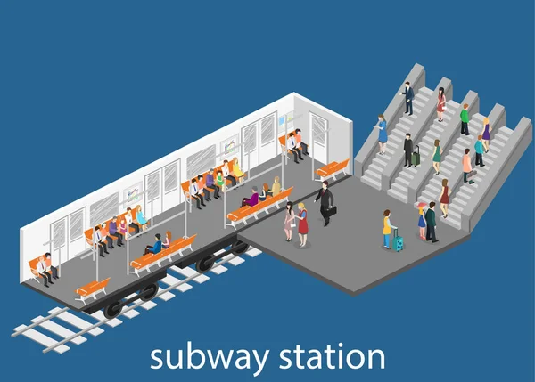 Metro metró vonat kocsit — Stock Vector
