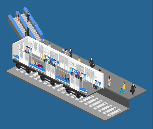 Metropolitana metropolitana treno carrozza — Vettoriale Stock