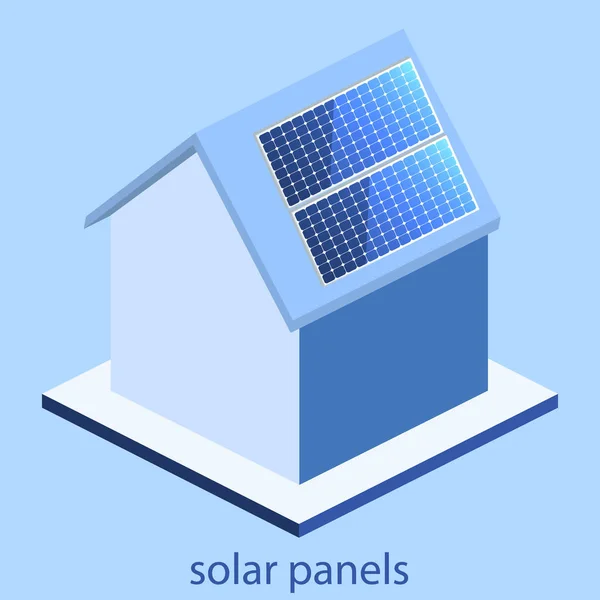 Panneaux solaires extérieurs sur la maison — Image vectorielle