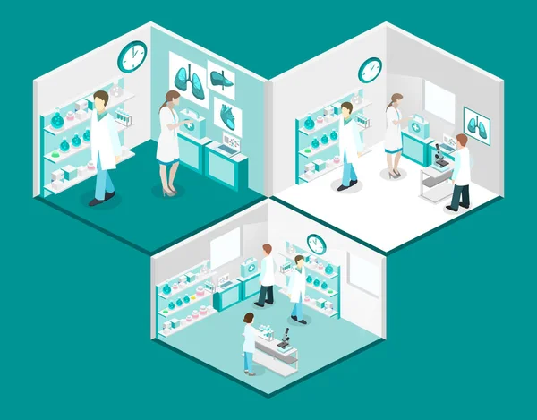 Interior del laboratorio de ciencias — Vector de stock