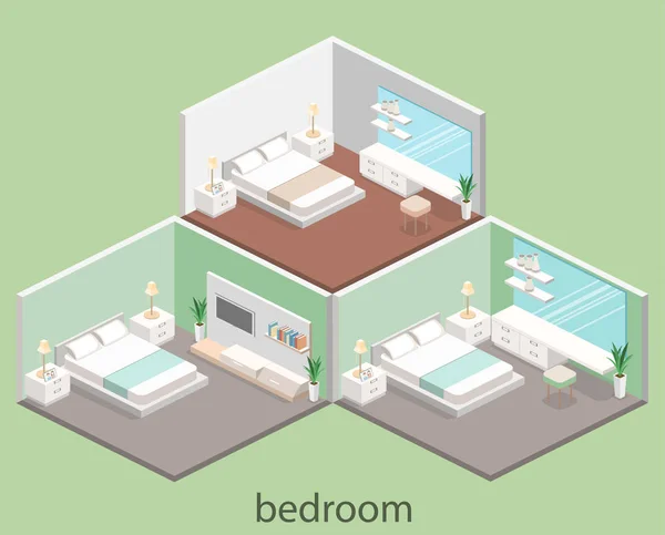 Diseño moderno dormitorio — Vector de stock