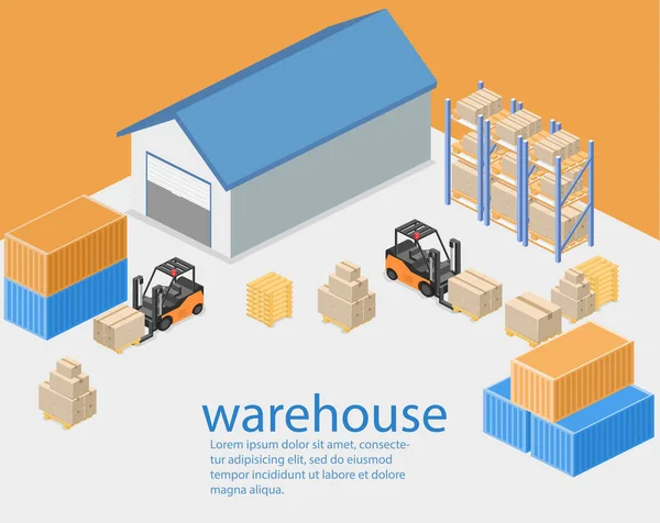 Concept  warehouse outside — Stock Vector