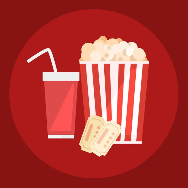 A mozi pattogatott kukorica — Stock Vector