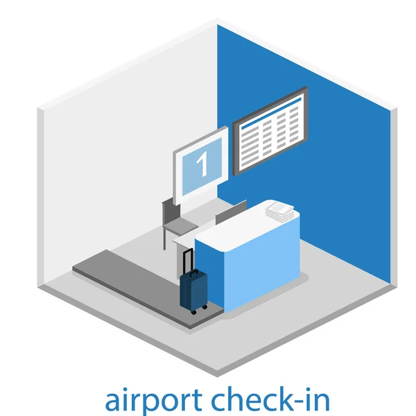 Interno dell'aeroporto check-in . — Vettoriale Stock