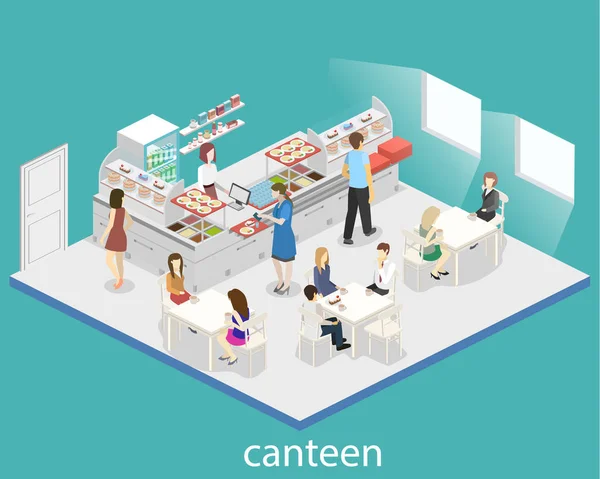 Interior de uma cafeteria ou cantina . —  Vetores de Stock