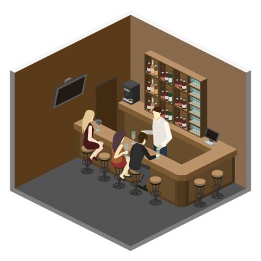 düz iç in bar veya pub.