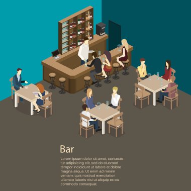  düz iç in bar veya pub.