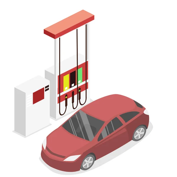 Gasolinera exterior — Vector de stock