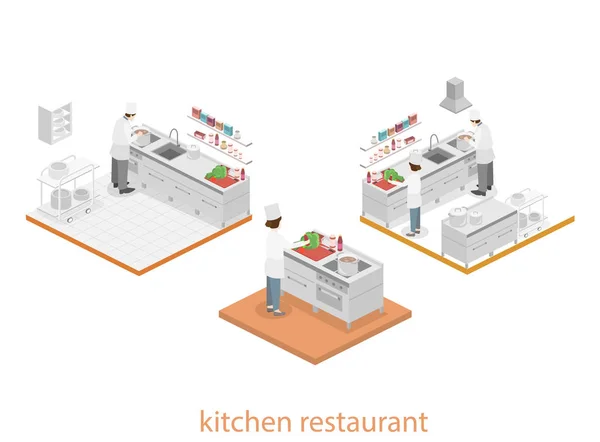 Interieur van professionele restaurant keuken — Stockvector