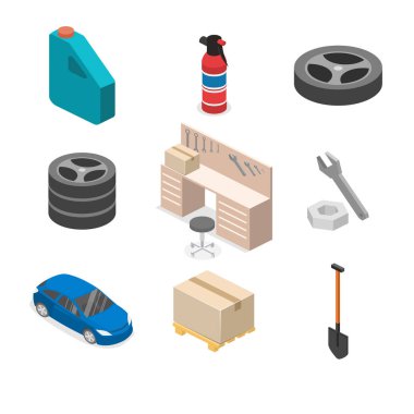 yer garajında araçlarıyla çalışma