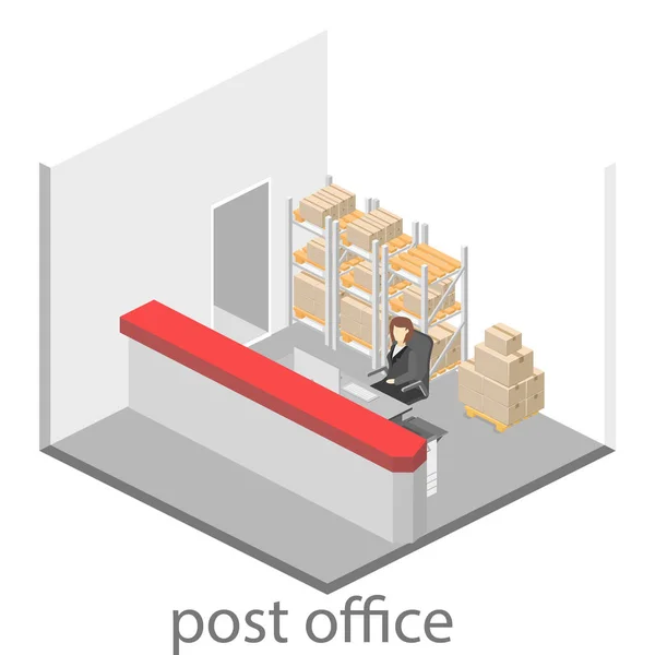 Wnętrze post office — Wektor stockowy
