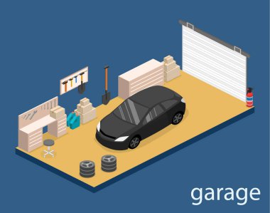 yer garajında araçlarıyla çalışma