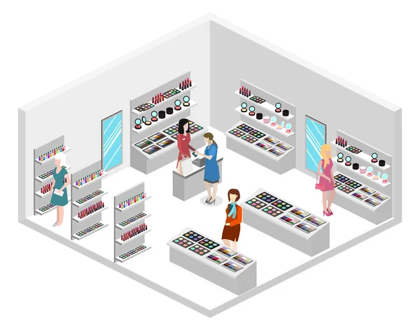 Boutique de cosmétiques d'intérieur — Image vectorielle