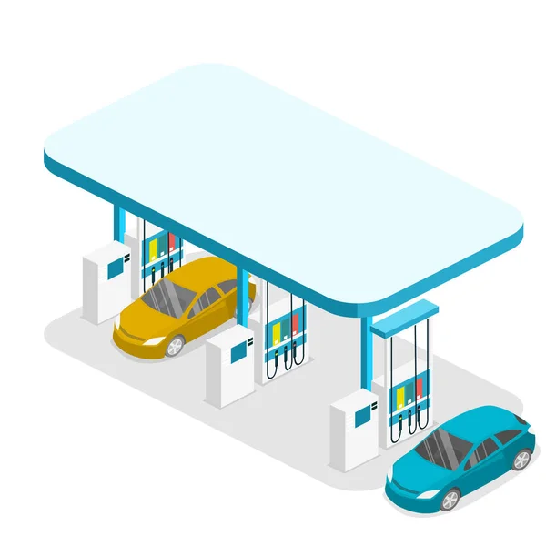 Buiten Gas station — Stockvector