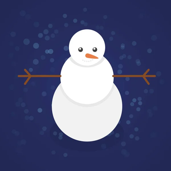 Sneeuwpop op blauwe achtergrond — Stockvector