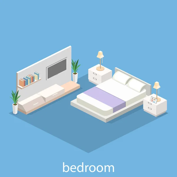 Nowoczesny design sypialni — Wektor stockowy