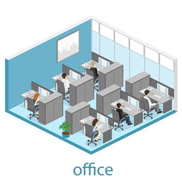Abstract office floor interior departments — Stock Vector