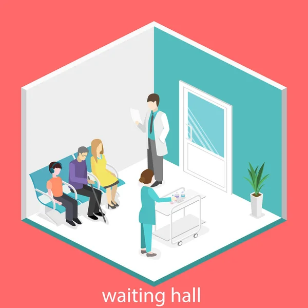 Waiting room in hospital. — Stock Vector