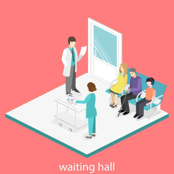 Waiting room in hospital — Stock Vector