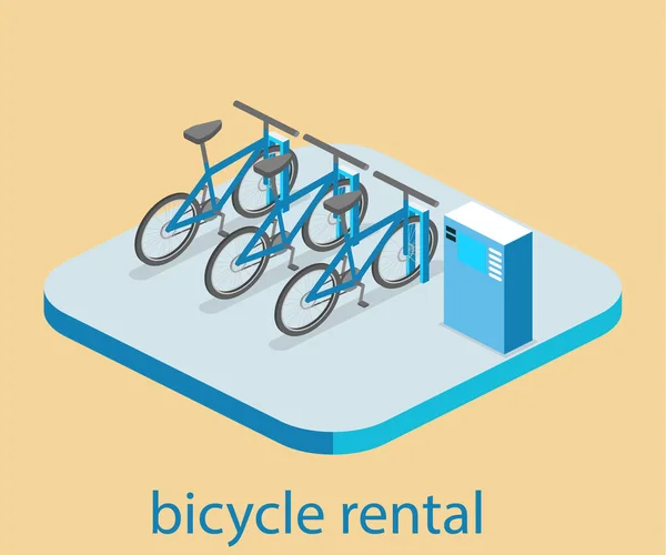 Isometrisk cyklar uthyrning — Stock vektor