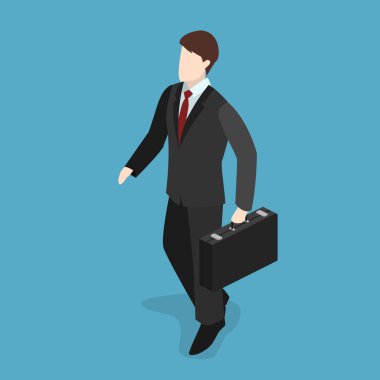 İş adamı bavuluyla yürüyor