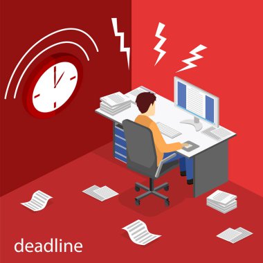 ofiste çok çalışan adam