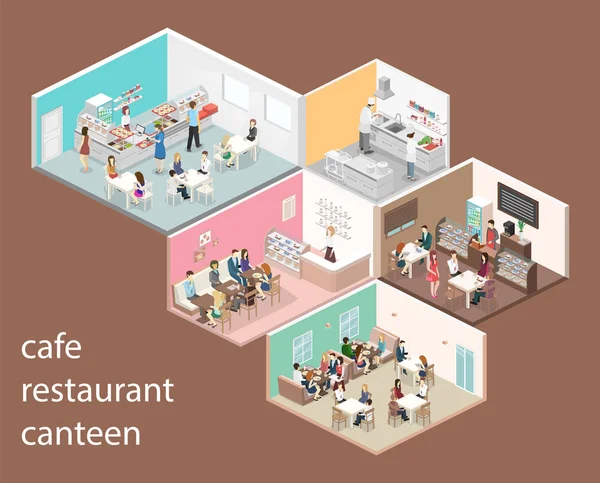 Interieur van Cafe's en restaurants — Stockvector