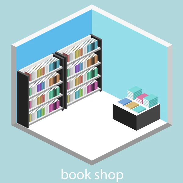 Interior de la librería . — Vector de stock