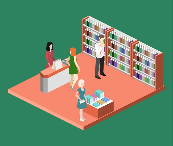 Interior de la librería — Vector de stock