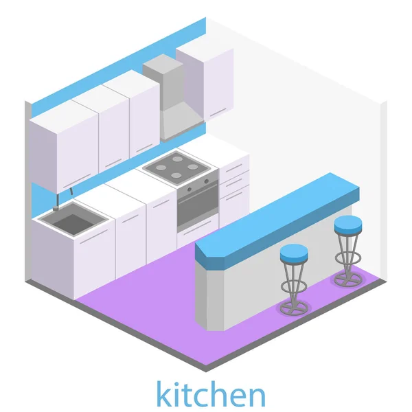 Interior of modern kitchen — Stock Vector