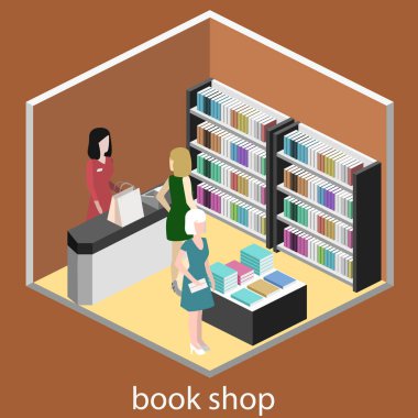 Kitap Shop izometrik iç